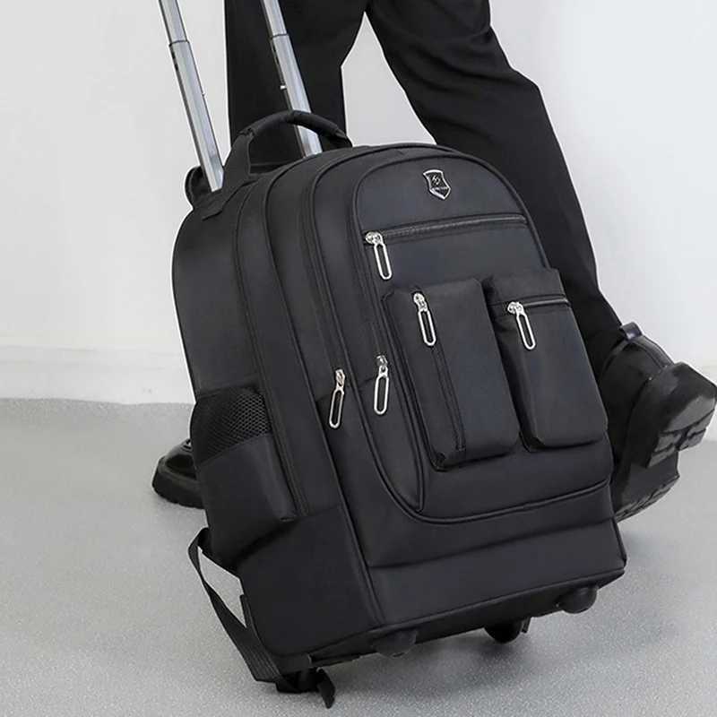 Rolling Backpack for Adults Travel Laptop Backpack with Wheels Carry on Luggage for Business Trip College Commute X250815