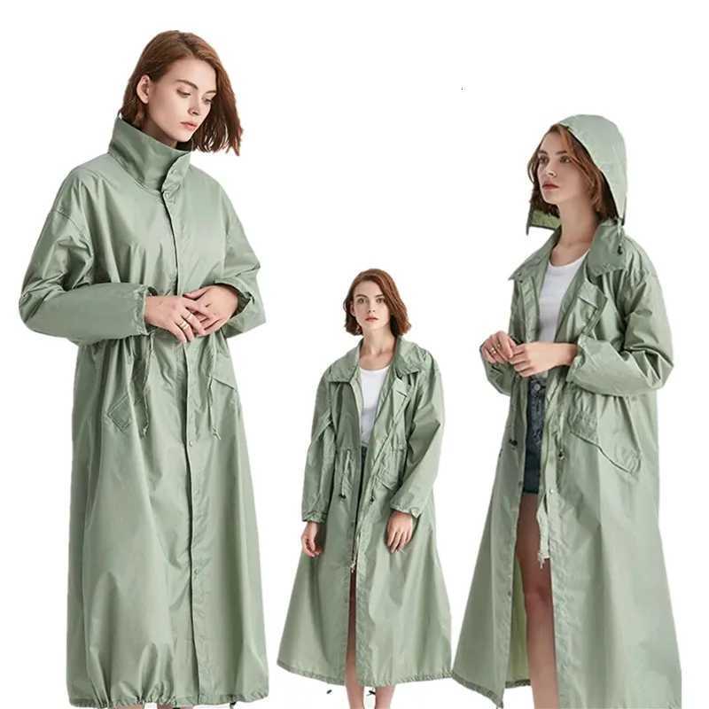 Long Raincoat Women Man Waterproof Zipper Outdoor Rain Coat Full Body Capa De Chuva Chubasqueros Big Size Y250814