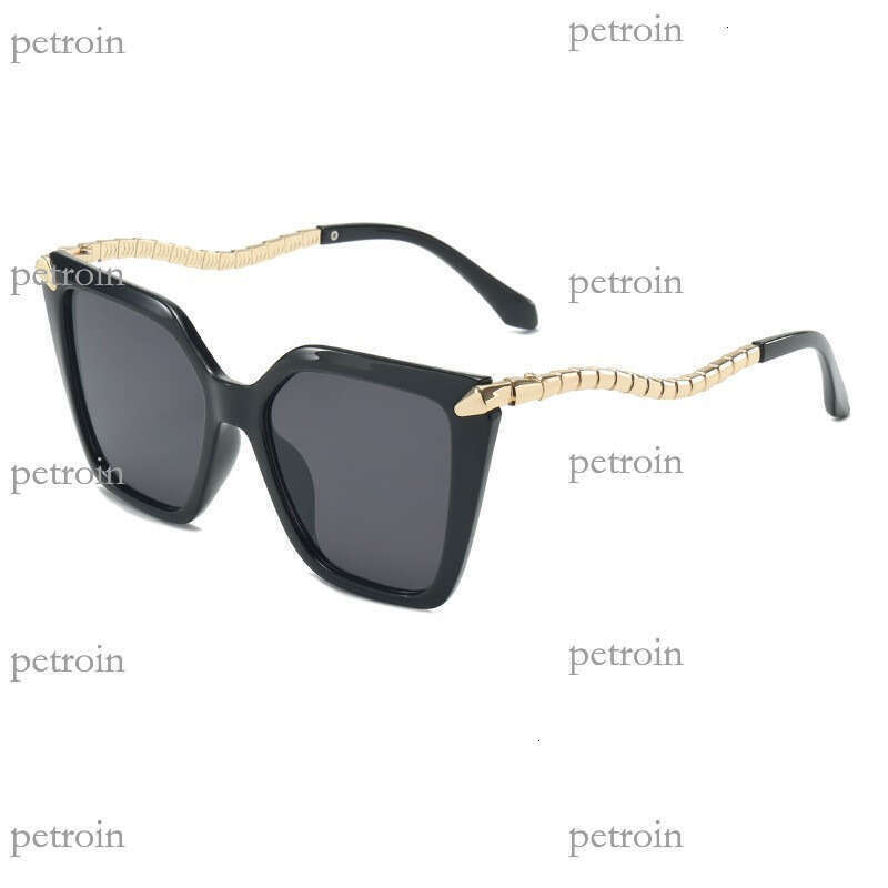 Metal Snake-Shaped Mirror Leg Large Frame Unique Hot Girl Fashion Trend Women's Sunglasses 2025 New Model