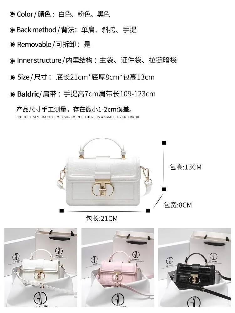 Designer Bags With High Quality Alligator Printing Leather And Delicate Metal Design Women's Portable Shoulder Bag