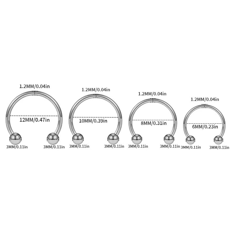 24Pc/set Steel Nostril Ear Tongue Piercing Eyebrow Lip Nose Hoop Set Piercings Ring Body Jewelry Women Men Ear Stud 250807