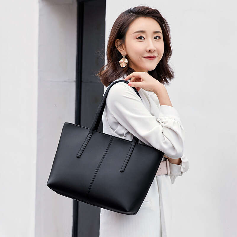 OLOEY Women's 2024 New Simple and Fashionable Spliced Tote Bag with Large Capacity One Shoulder Handbag Trendy