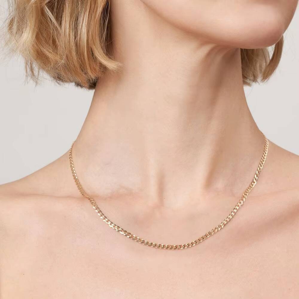 Real 14K Gold Filled 3/4/5/6/8mm Cuban Chain for Women and Men Jewelry Making Necklaces