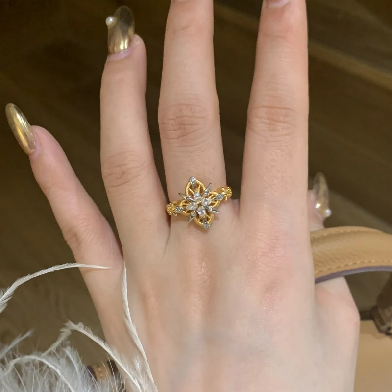 Classic Timeless Charm: Handcrafted Silver Accentuated Ring Embellished by Natural-Looking Gems