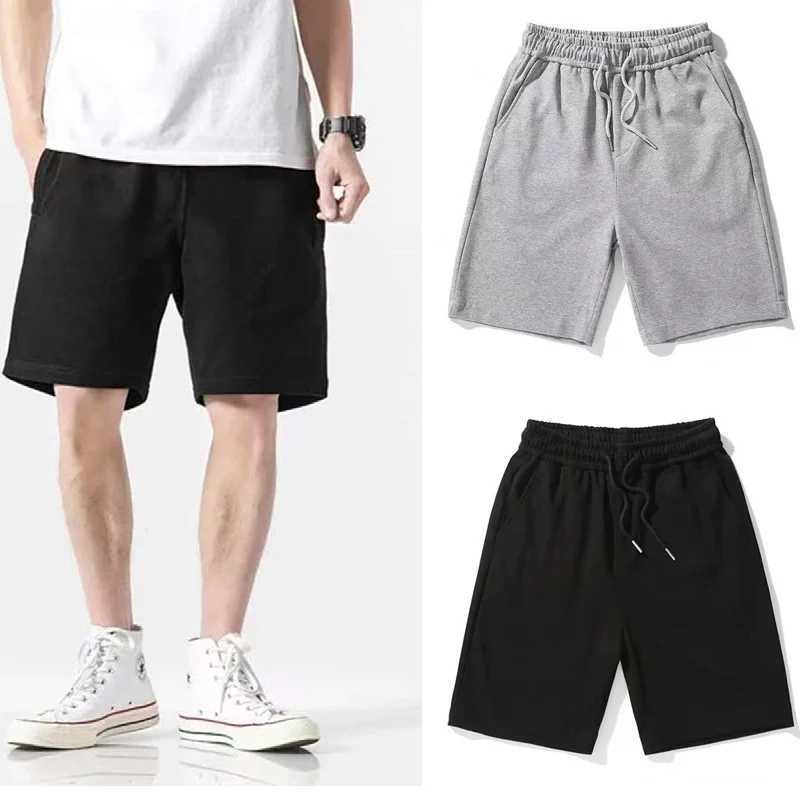 Mens summer shorts 2025 new quick drying five quarter pants mens summer shorts solid color versatile running sports pants Y250814