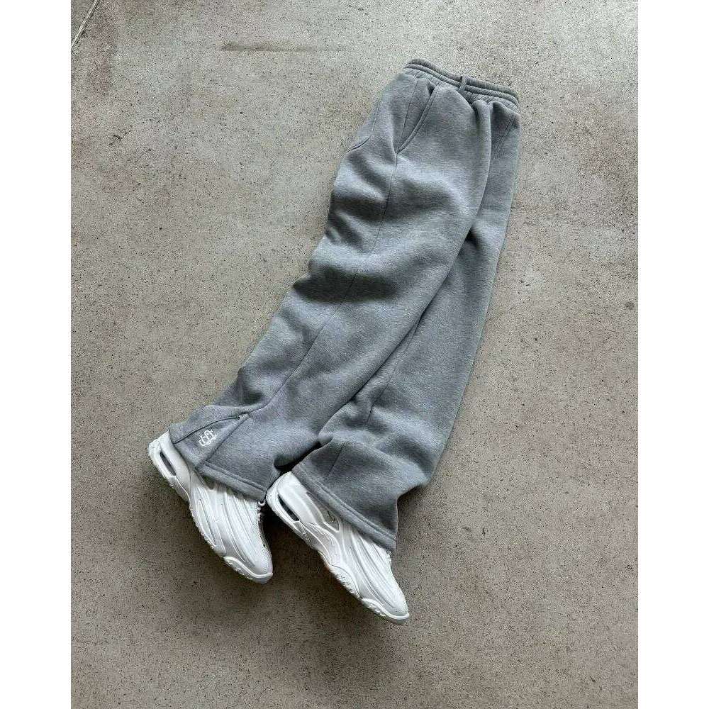2025 Embroidery Sports Men and Women Y2K Retro Loose Casual Personalized Leg Zipper Design Straight Pants