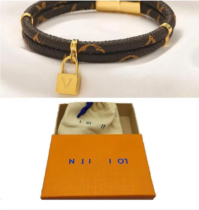 Designer Fashion Designer Gold Stainless Steel Bracelet Women Lock Sling Bracelet Bracelet Letter Leather Bracelet Retro Design Jewelry Gifts with Boxes