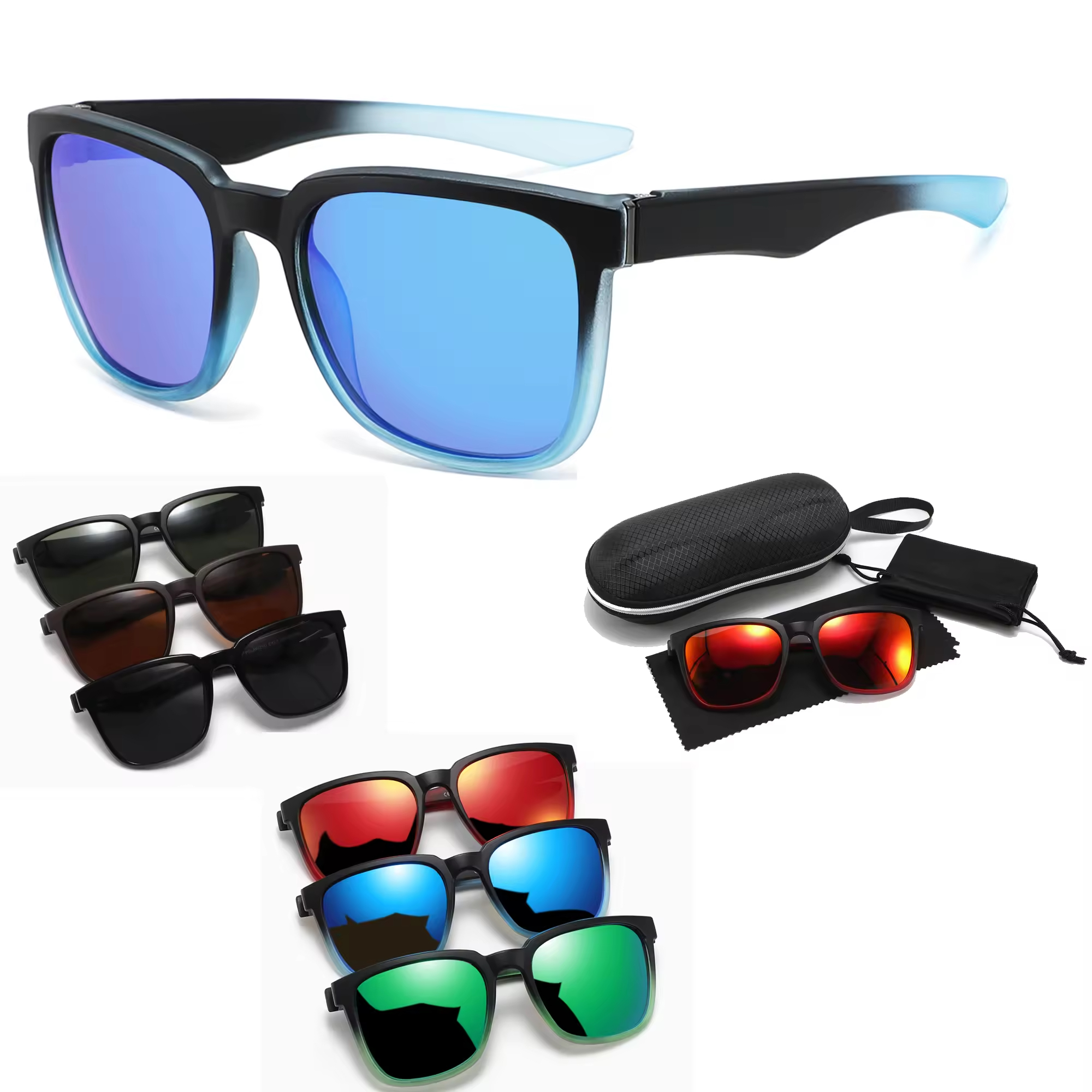 2025 new fashion mirror TAC lens sunglasses 2024 plastic sunglasses custom logo sports casual men's outdoor sunglasses Driving, fishing