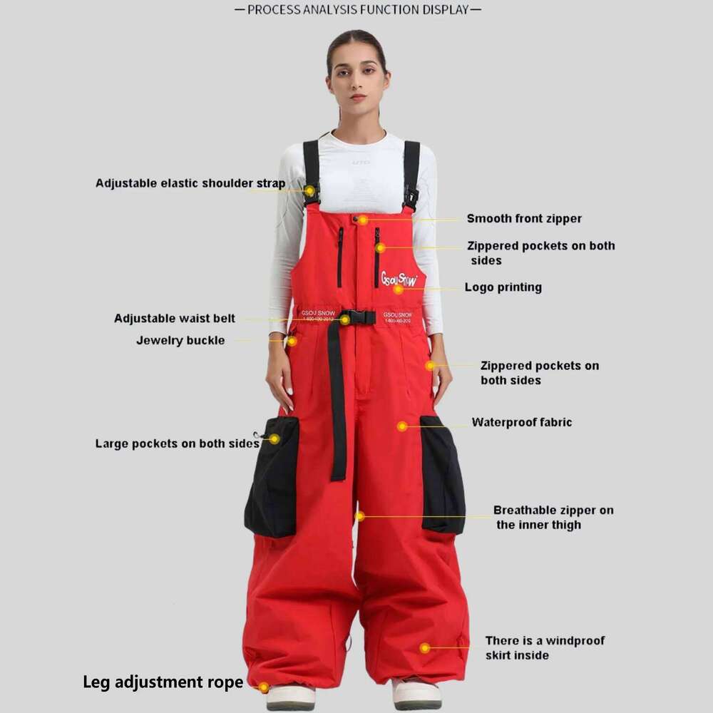 2025 New Loose Skiing Pants Outdoor Windproof Waterproof Woman Ski Overalls Men Winter Snowboard Sports Clothes Couple Snow Pant