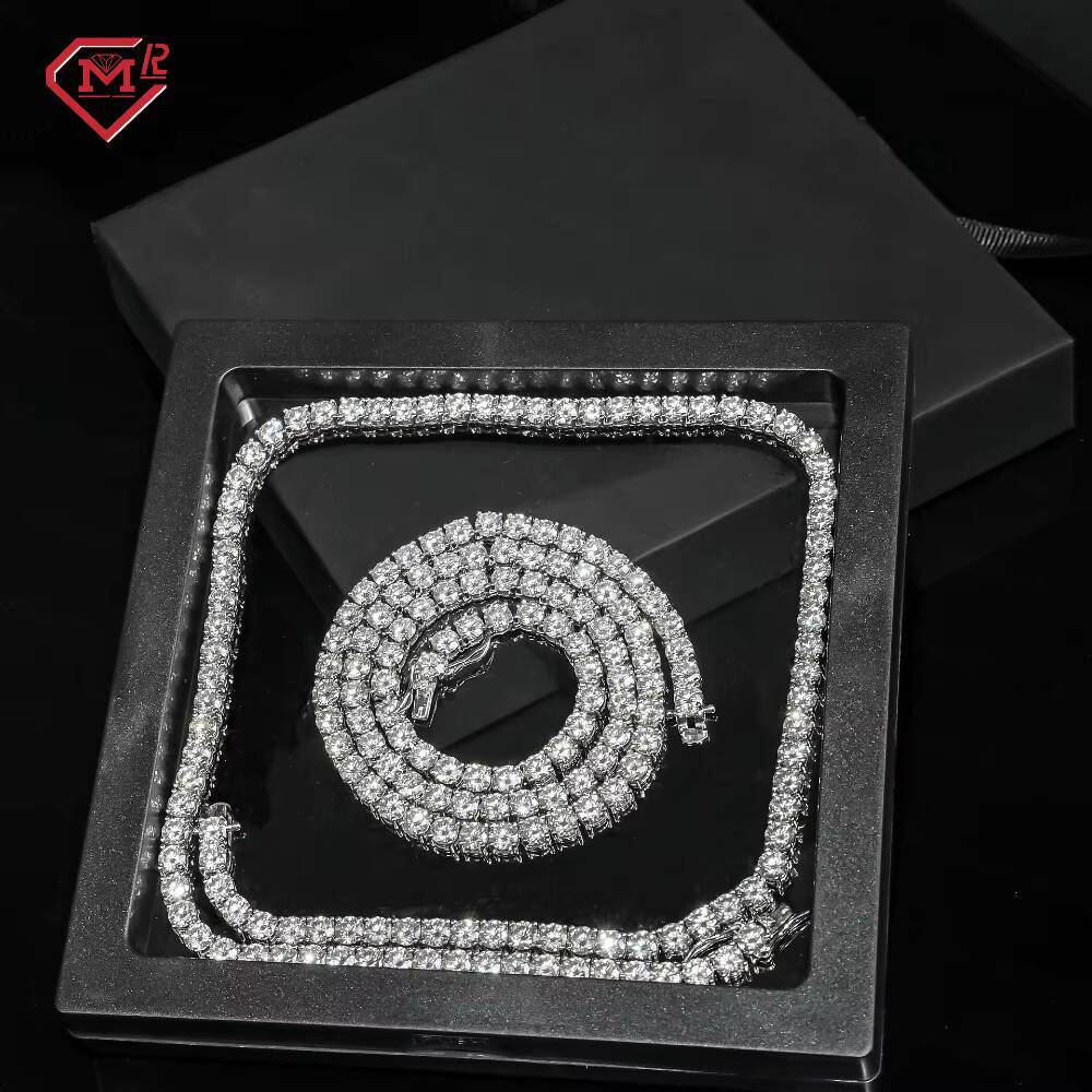 2mm Tennis Chain VVS Lab Grown Diamond Bracelet Necklace IGI Certified 925 Silver Diamond Chain