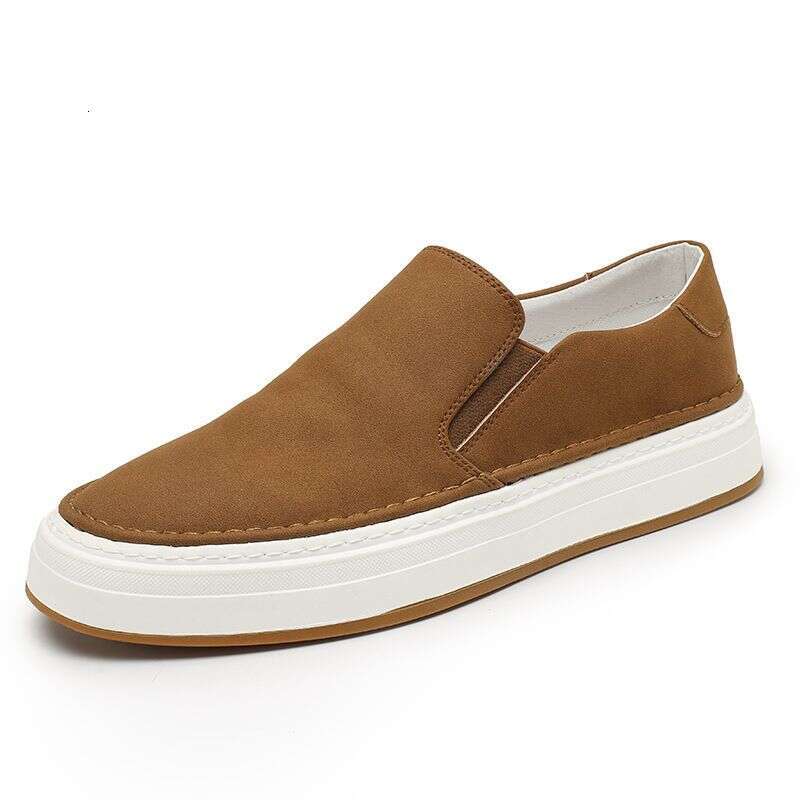 Trendy Men's Loafers, Genuine Leather Low Cut Bean Lazy Versatile Flat Shoes, Odor And Anti Slip Korean Casual Shoes
