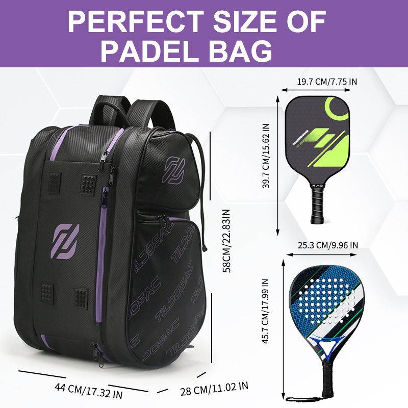 Detachable Multifunctional Pickball Racket Bag, Badminton Racket Bag, Tennis Bag, Large Capacity Spacious Comfort Outdoor Backpack