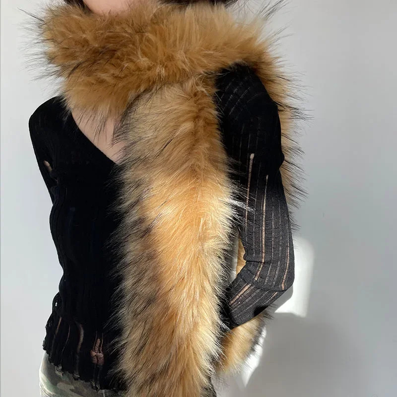 Women Faux Fox Fur long Scarf Men Winter Warm Thickened Lengthened Scarf Neck Fur Collar Dress Cape Sexy Party Dress Shawls 250808