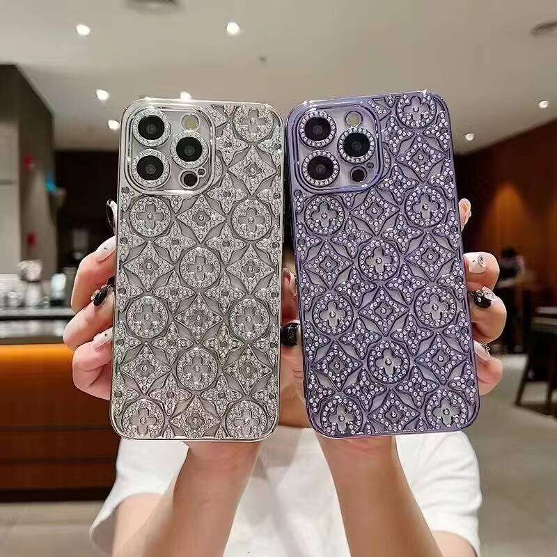 DHgargets Sparkling Glitter Phone Case for iPhone - Luxury Electroplated Bling Shockproof TPU Cover with Glamorous Diamond Design
