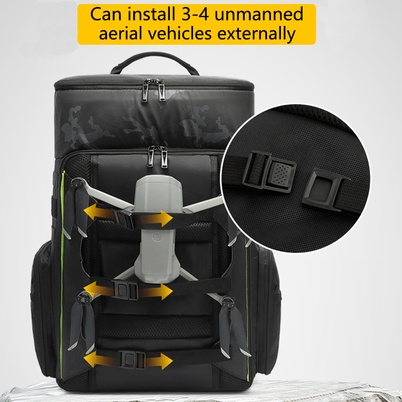 Large-capacity outdoor backpack for carrying drones. Camouflage sports backpack.