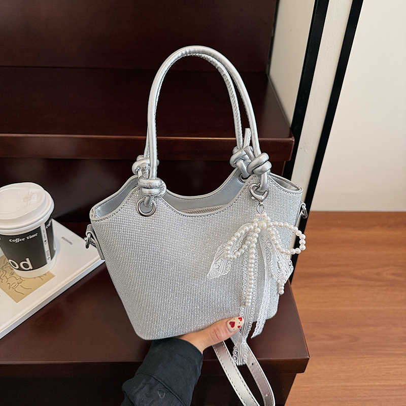 Korean Style Niche Rhinestone Sequin Handbag Free Shipping Designer Versatile Women's Commuting Shoulder Bag Luxury Leisure Shopping Crossbody Ba