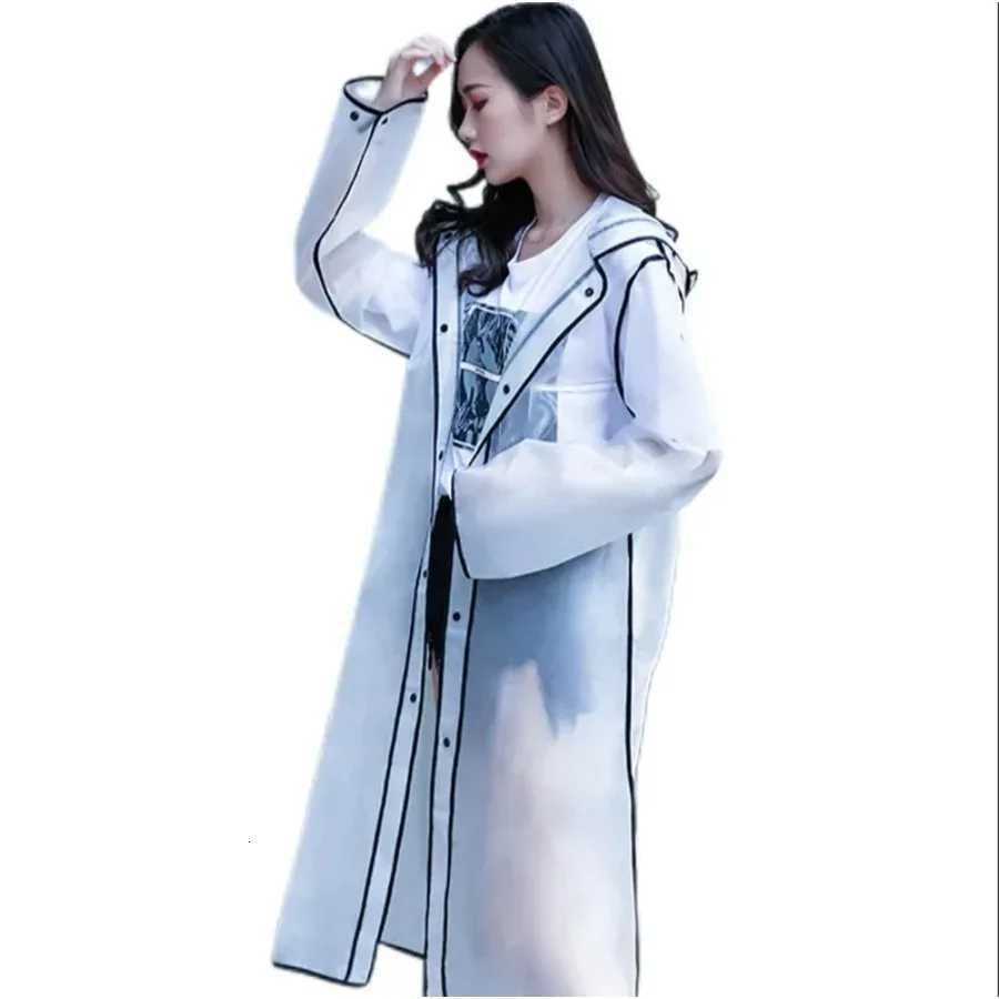 Rain Poncho Zip with Pockets Long Windproof Raincoat Reusable Unisex Solid Ponchos for Outdoor Wide Backpack Y250814