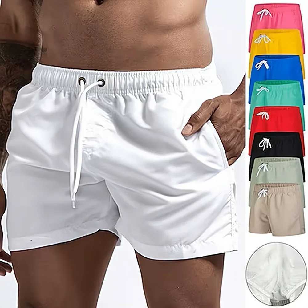 Mens Swim Shorts Swim Trunks Quick Dry Board Shorts Bathing Suit Breathable Drawstring With Pockets for Surfing Beach Summer Y250814