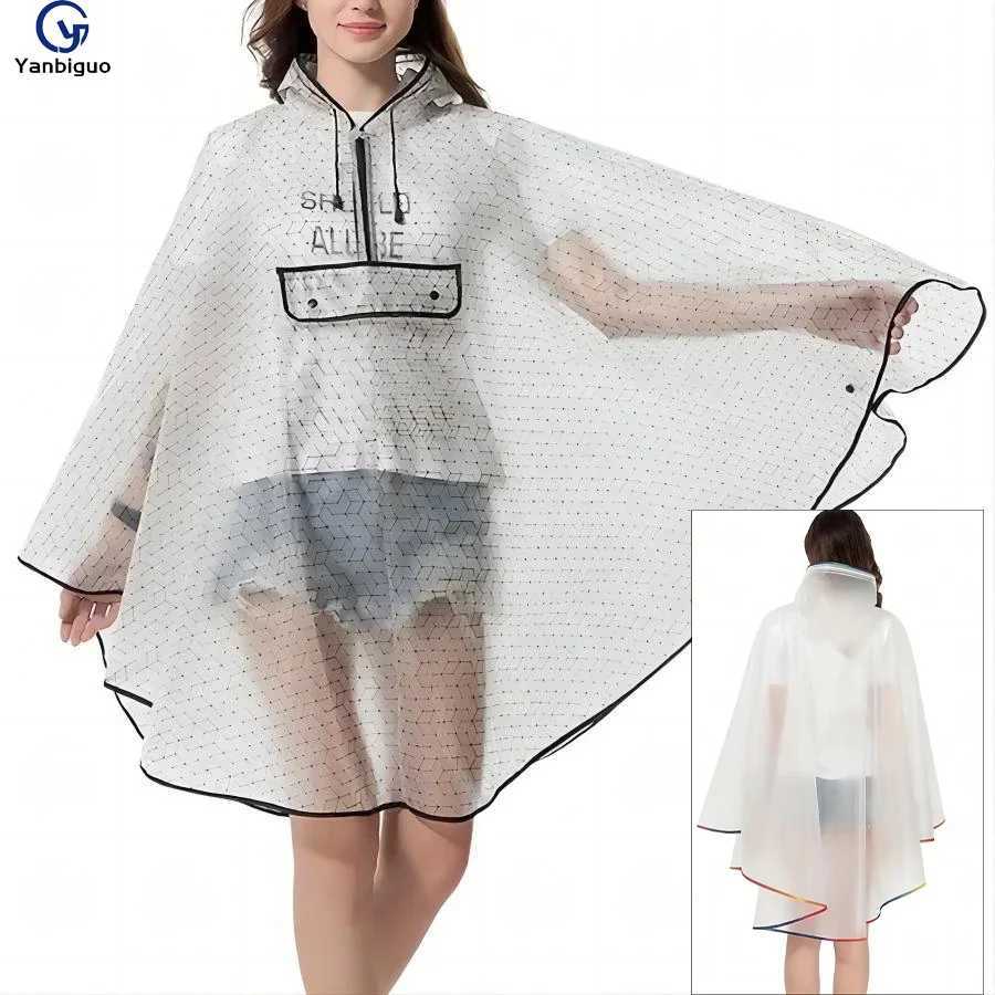 Poncho Reusable Cycling Bike Raincoat Rain Cape Poncho Hooded Rain Coat Mobility Scooter Cover Lightweight Y250814