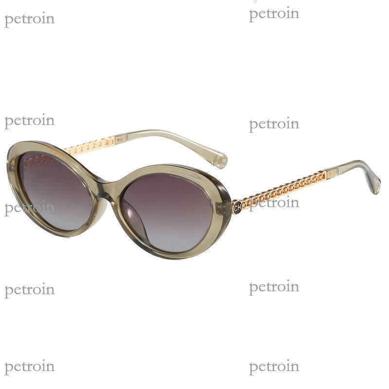 New Oval Metal Chain Trendy Women's High-end Polarized Sunglasses