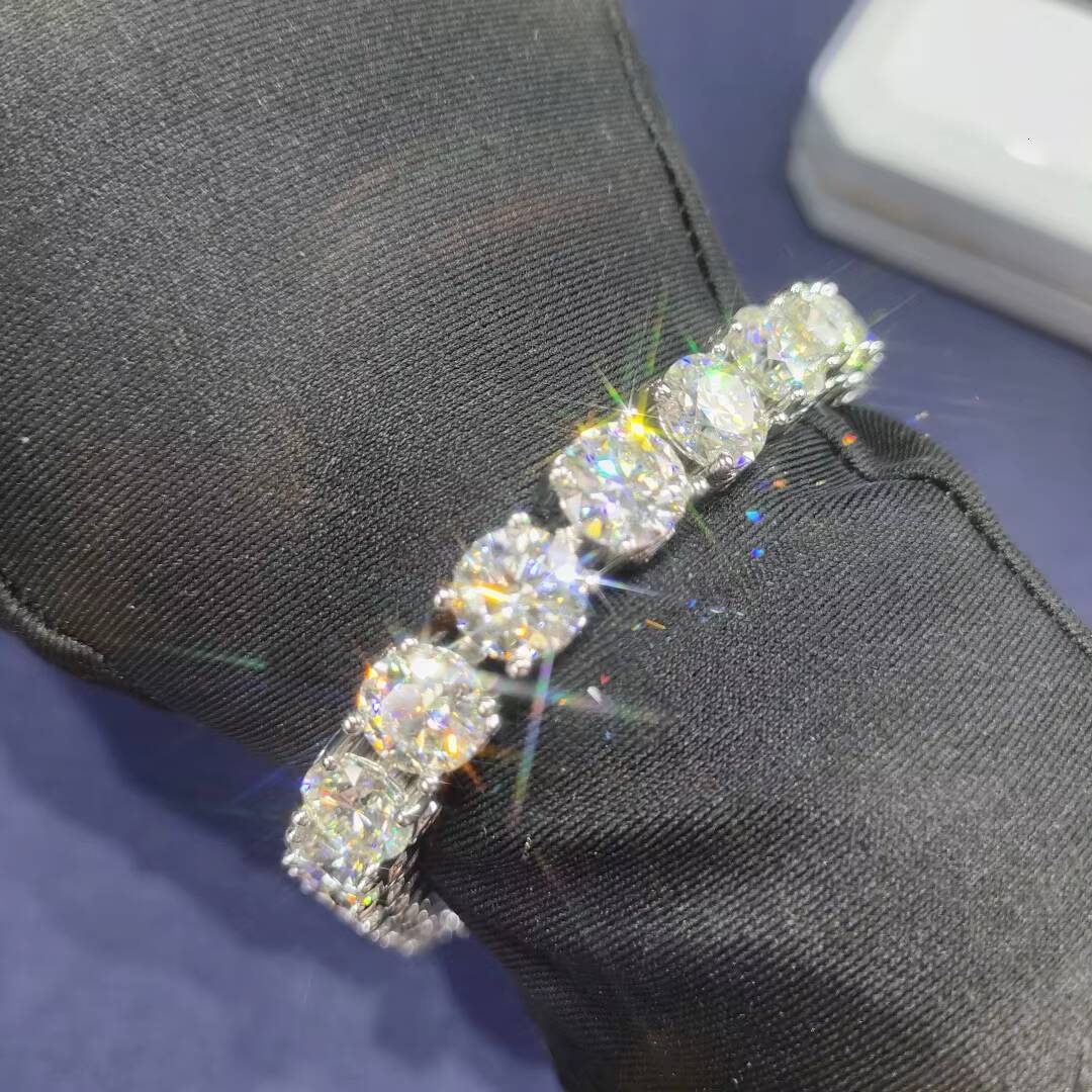 High Quality Personal Customization Tennis Bracelet Silver 925 9mm VVS Moissanite Iced Out Tennis Chain