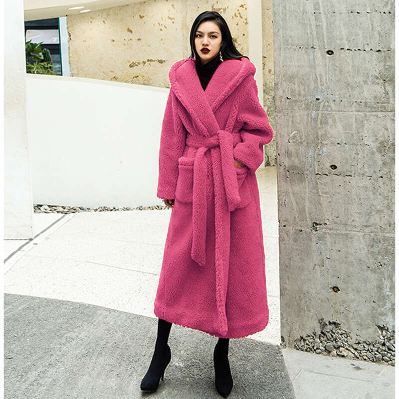 Plush Faux Fur Teddy Coat Women Parka Winter Wool Jacket Casual Large Size Long Teddy Jacket Female Thick Warm Hooded Outwear