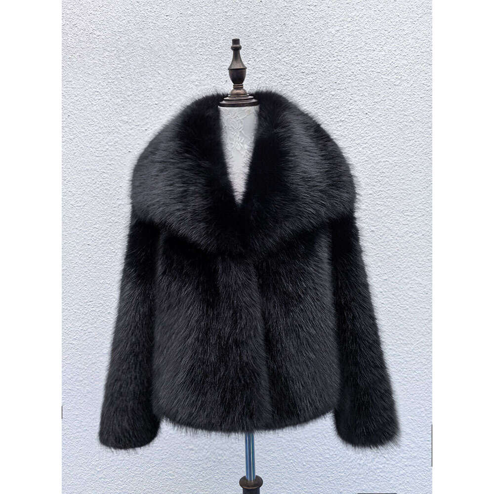 Fur big collar artificial fur coat fashionable imitation fox fur fur coat fluffy plush women's clothing
