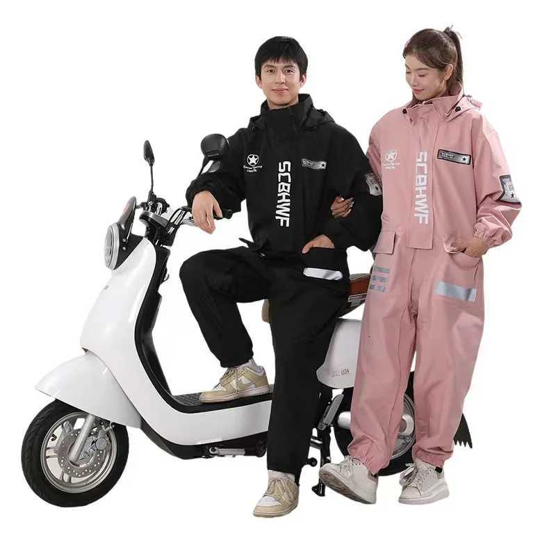 One-piece Motorcycle Riding Raincoat Hooded Waterproof Outdoor Dustproof Lightweight Work Clothes Rider Raincoat for Men Women Y250814