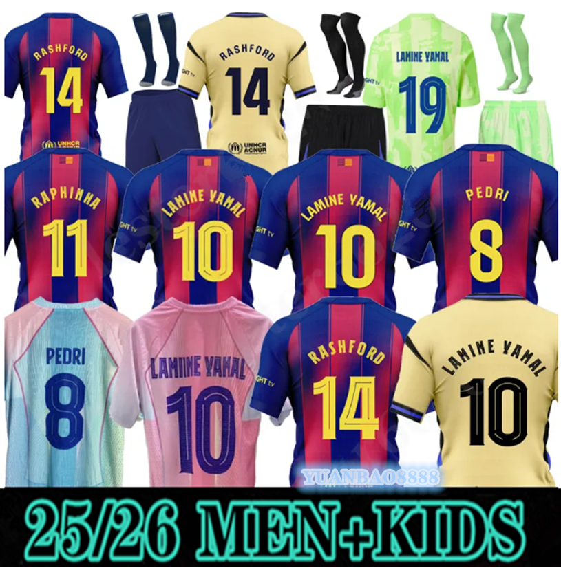 25 26 LAMINE YAMAL Barcelone Soccer Jerseys PEDRI GAVI Football Jersey Fan Player 2025 2026 BarcelonaTracksuit RAPHINHA LEWANDOWSKI Men Kids kit uniforms 123456