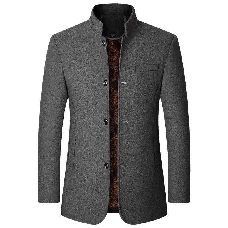 Men Fleece Woolen Blazers Jackets Cashmere Trench Coats Stand-up Collar Business Casual Suits Coats Men Winter Jackets Coats W250815
