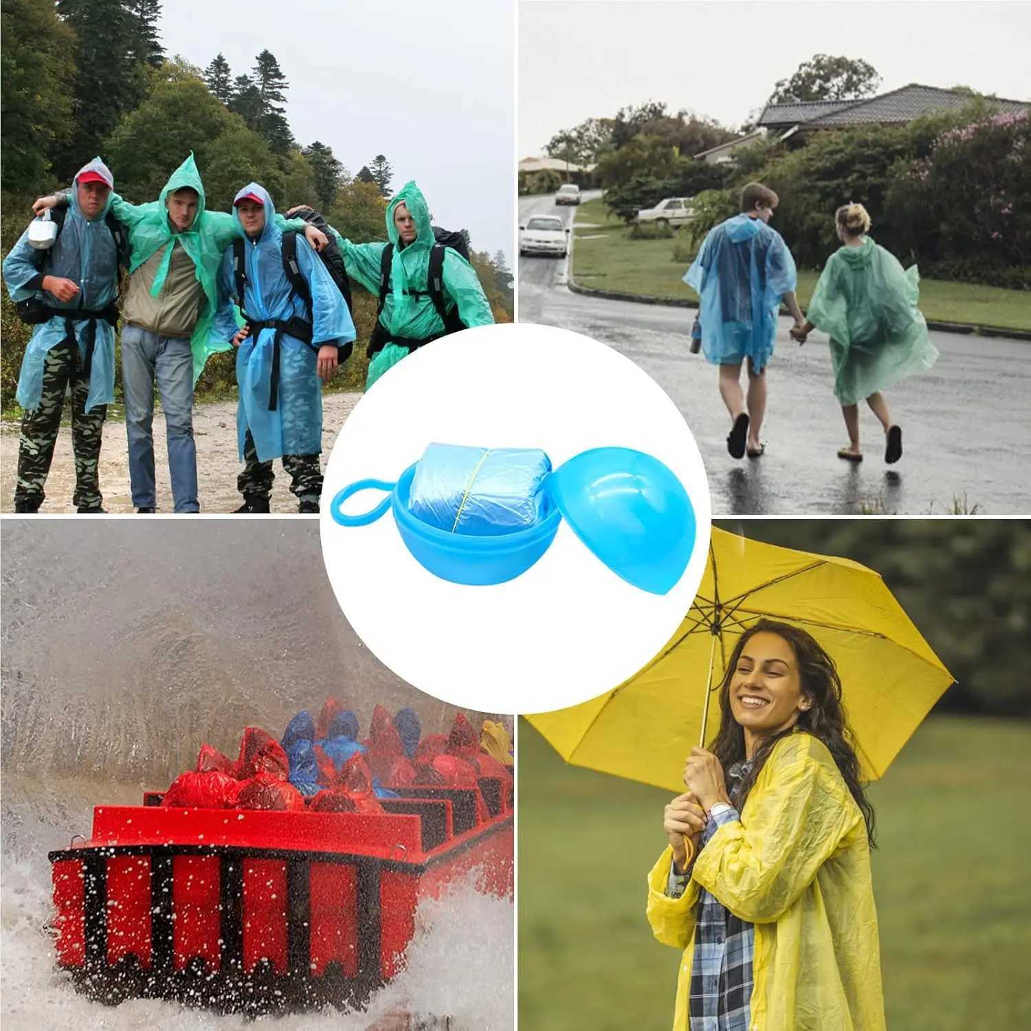 Portable Disposable Raincoat Keychain Compression Ball Pocket Ball Outdoor Adult Travel Hangable Poncho Camping Gear Raincoat Y250814