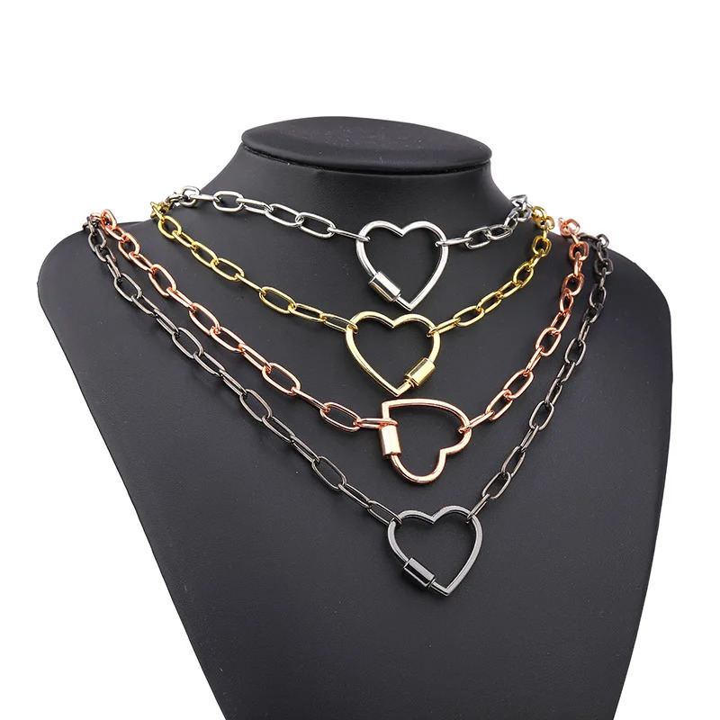 Simple Metal Heart Shaped Opening Keychain Handbag Strap Dog Chain Buckle Bag Lanyards Clip Hook DIY Accessories 250804