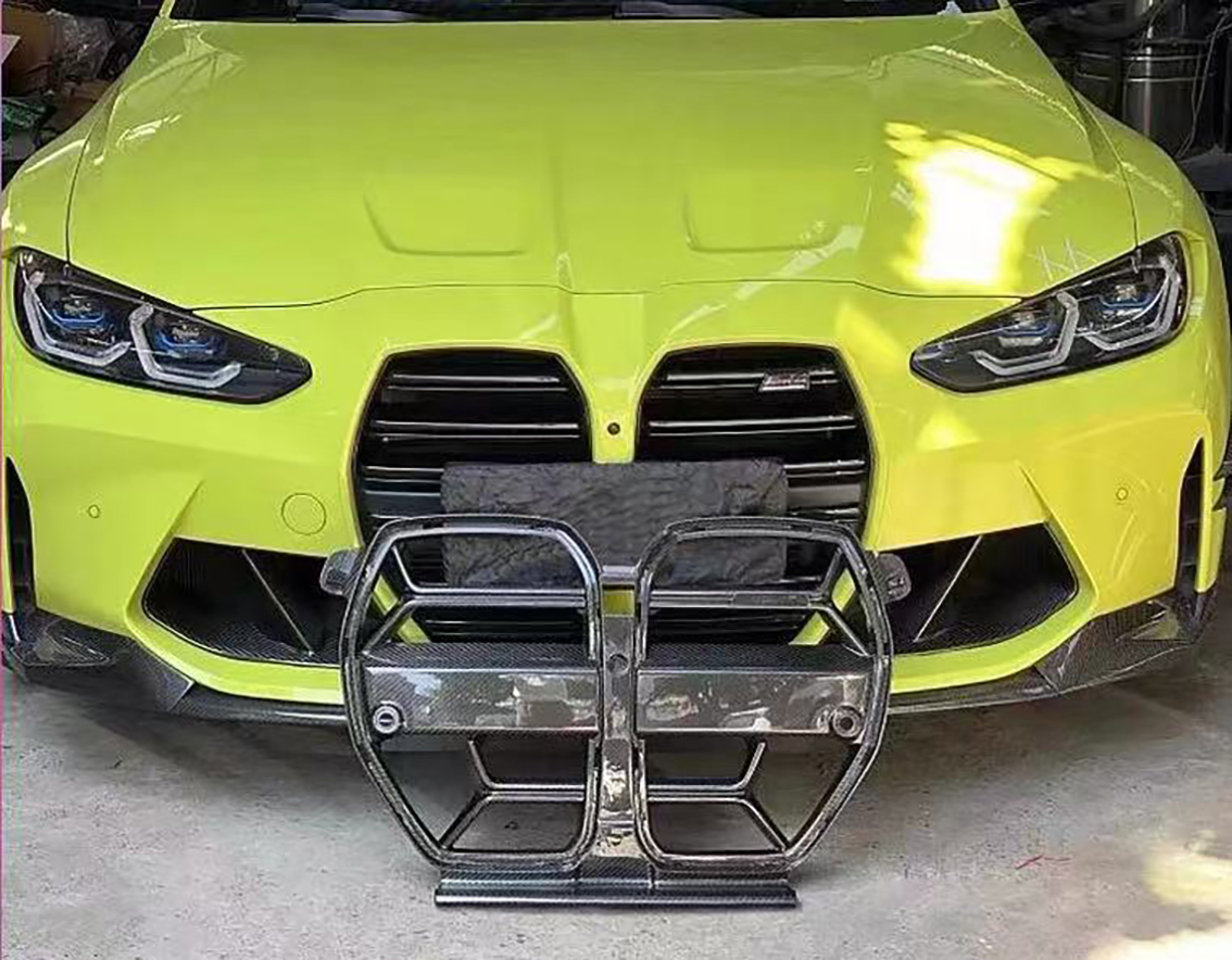 Dry Carbon Fiber Grille For BMW M3 G80 M4 G82 Front Bumper Grill Auto Racing Grid No ACC Dry Carbon 2021-2023 CSL