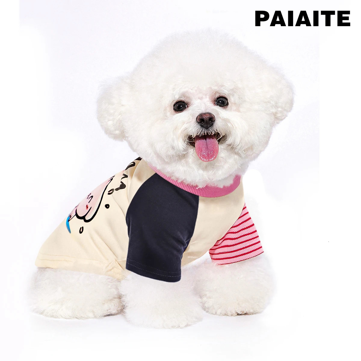 Colorful Dog TShirt with Sleeves Adorned Cute Puppy Prints HighQuality Fabric for a Stylish and Elegant Look 250814