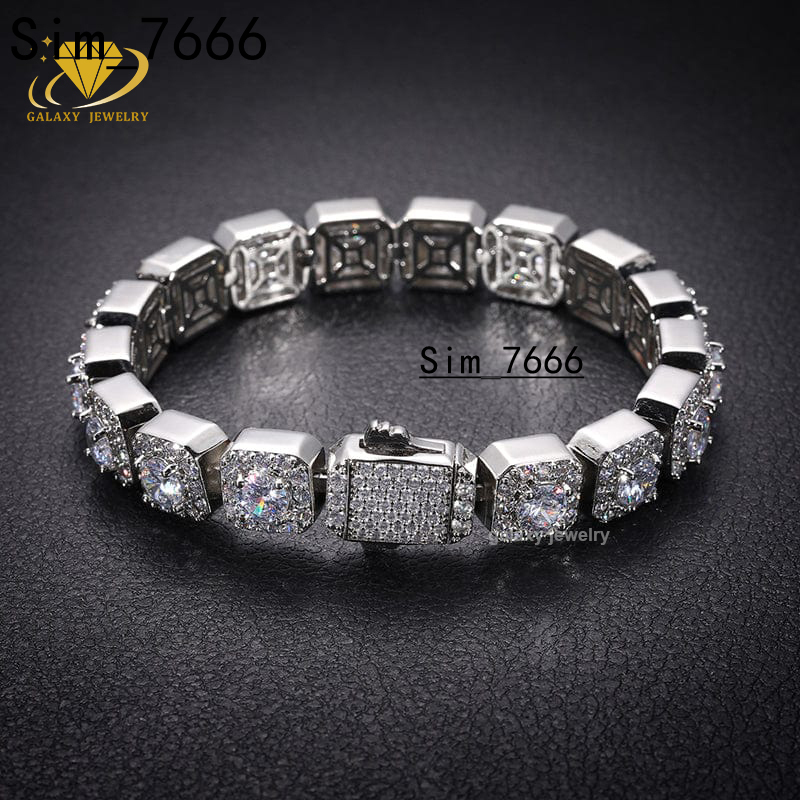 Fine Tennis Bracelet Bangles Iced Out 925 Sterling Silver Jewelry Unisex Moissanite Diamond Necklace Cluster Tennis Chain