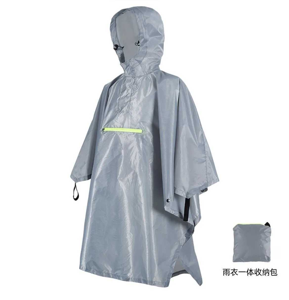 2025 Best-selling three-in-one cloak raincoat adult outdoor hiking polyester multifunctional rain poncho Y250814