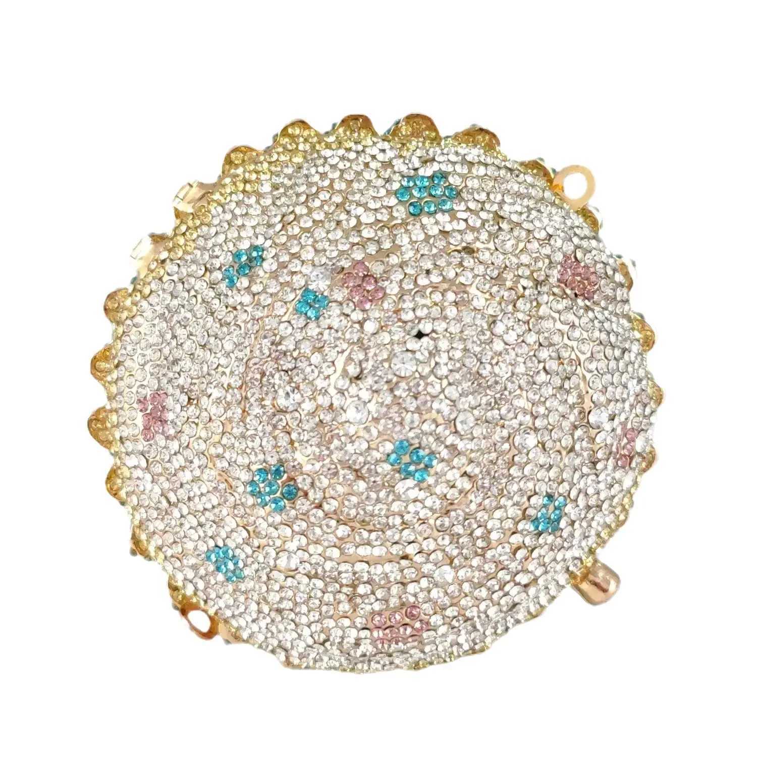 Boutique De FGG Women Blue Cupcake Evening Bag Crystal Clutch Purses Wedding Bridal Rhinestone Clutch Bag Party Minaudiere Bag Z250815