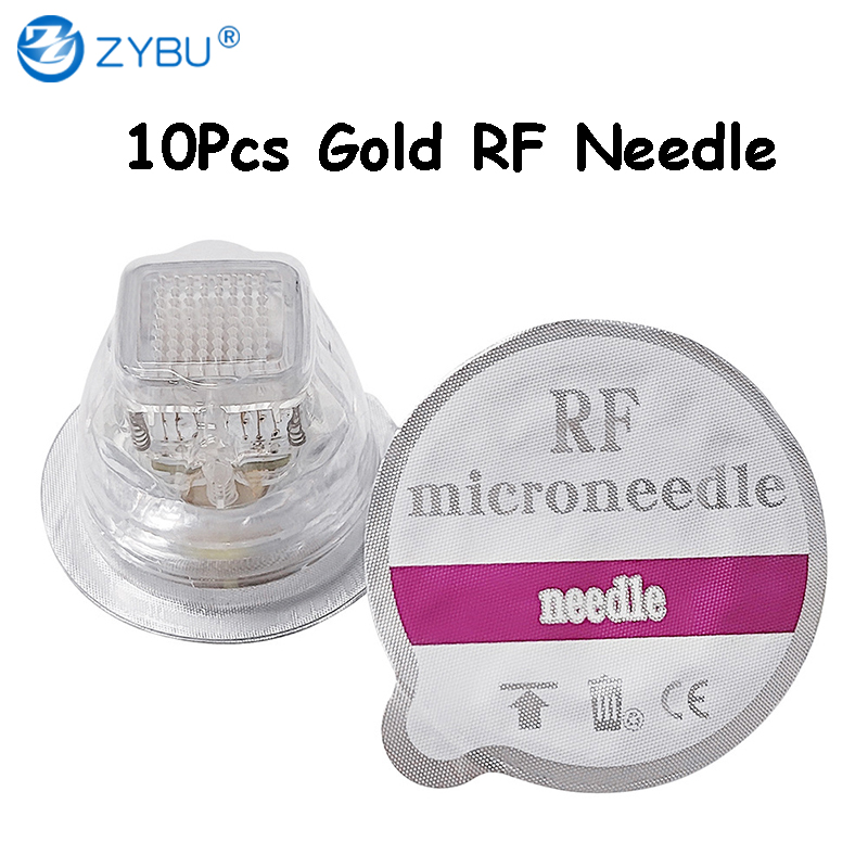 Set of 10 Pcs Disposable Fractional Radio Frequency Tips (RF) Nano cartridges with 10, 25 & 64 Pins Gold Needle for Skin Rejuvenation Microneedle