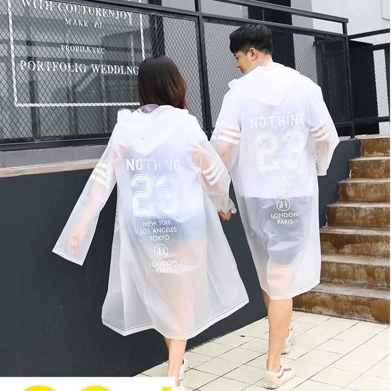 Couple Raincoat Fashion Couple Raincoat EVA Mens and Womens Raincoat Transparent Mountaineering and Fishing Accessories Y250814