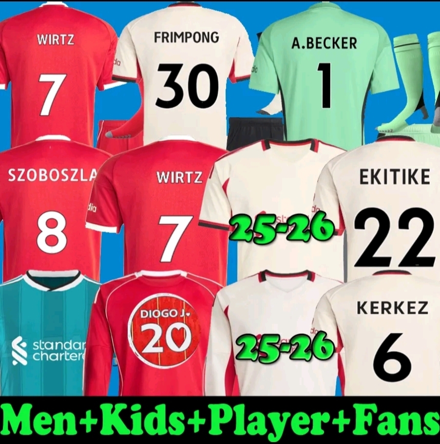 25 26 WIRTZ EkitikE soccer jerseys DIOGO J. frimpong Kerkez 2025 2026 Camiseta men kids football shirts home away MAC ALLISTER uniforms A.BECKER
