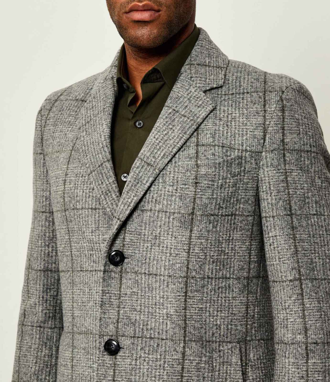 Vintage Plaid Men Overcoat Single Breasted Wool Blends Long Fashion Business Winter Warm Overcoat Customized