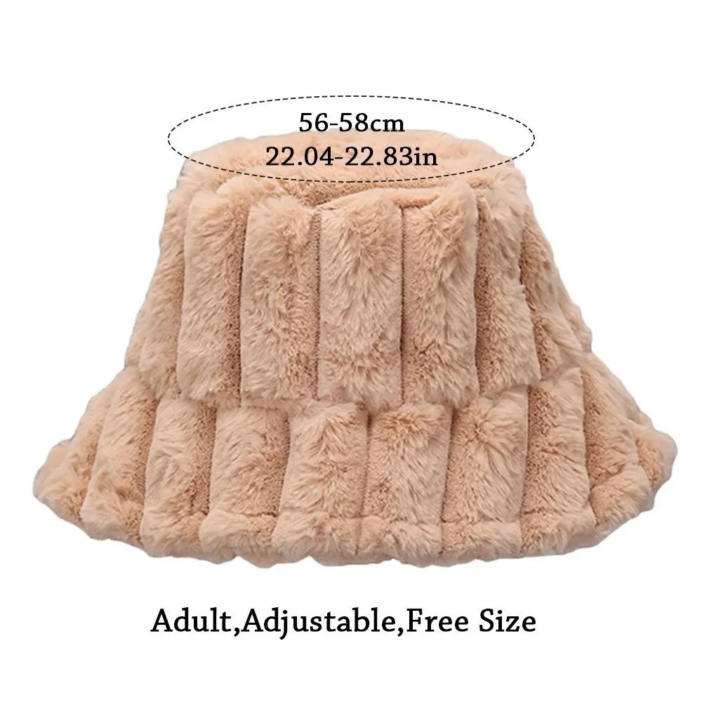 Winter Casual Warm Faux Fur Bucket Hat Fisherman Cap Sun Cap Panama Hat 250808
