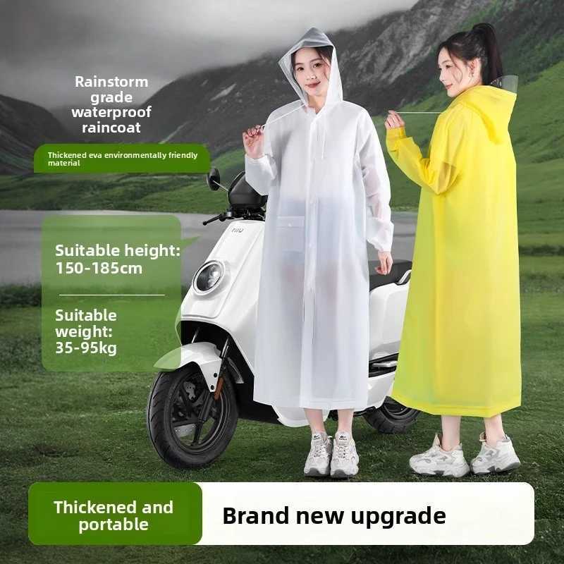 New Waterproof Splash-Resistant Raincoat Long Unisex EVA Raincoat with Hood for Travel Camping and Fishing Y250814
