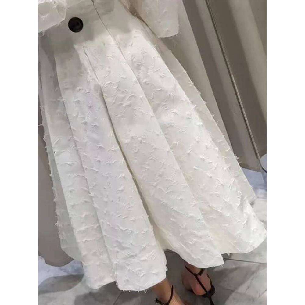 Elegant Fringes Shirt Skirt Set Women Half Sleeve Lapel Single Breasted Shirts A-line Long Skirts Suit Summer Lady Sets