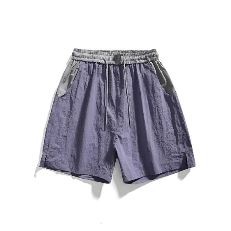 Outdoor contrasting color five quarter pants for men breathable summer casual running hiking quick drying sports shorts Y250814