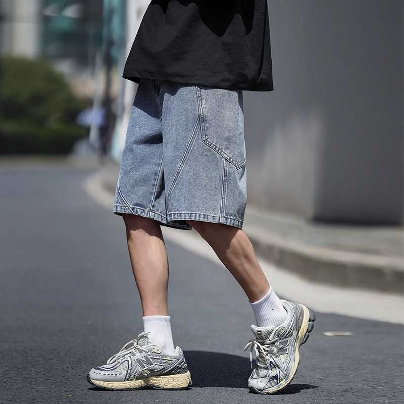 Spring Washing Jean Pants Men Street Cowboy Denim Shorts Neutral Loose Cropped Pants Casual Fashion Pocket Big Size 6xl 7xl 8xl Y250814