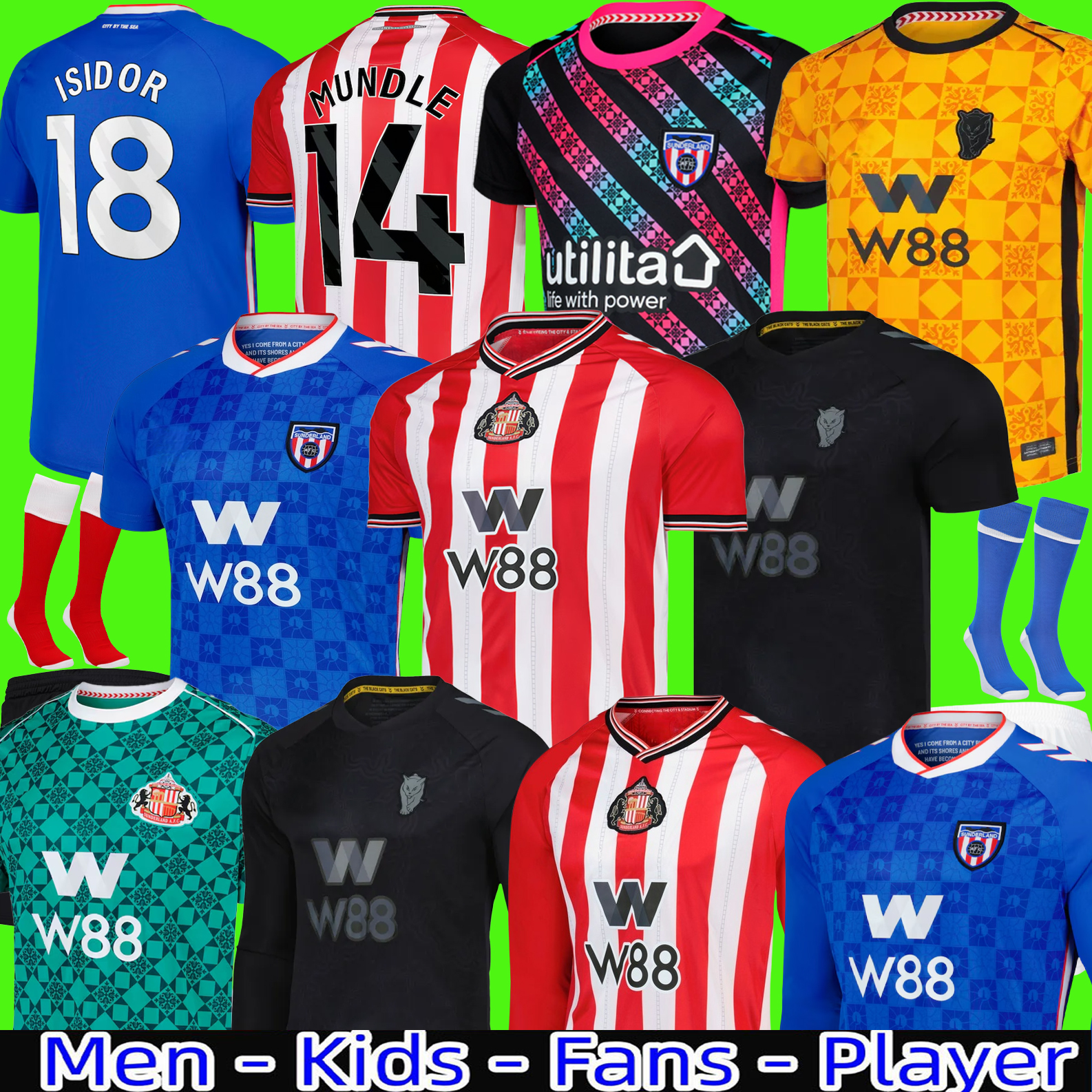 25 26 SUNDERLAND Soccer JerseyS Home away third 2025 2026 RED BLACK KIDS s STEWART SIMMS ROBERTS AMAD CLARKE DAKU EMBLETON E NIEN Football Shirt PRITCHARD