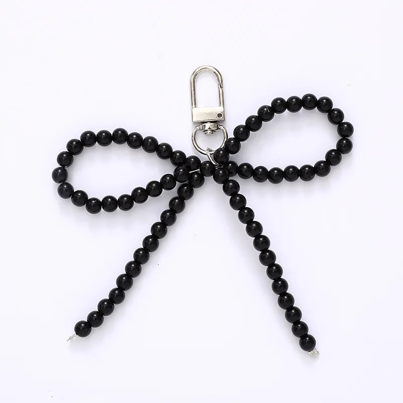 Bohemian Bowknot Heart Keychain Women Sweet Charm Pearl Bow Backpack Key Ring Handmade Jewelry Ornament Bags Pendants Gifts 250804