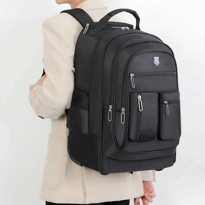 Rolling Backpack for Adults Travel Laptop Backpack with Wheels Carry on Luggage for Business Trip College Commute X250815