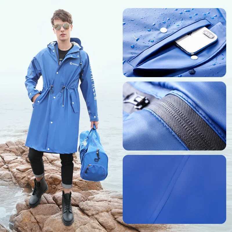 Raincoat Outdoor Long Full Body Adult Double Layer Rainproof PU Raincoat for Men and Women Poncho Men Rain Poncho Y250814